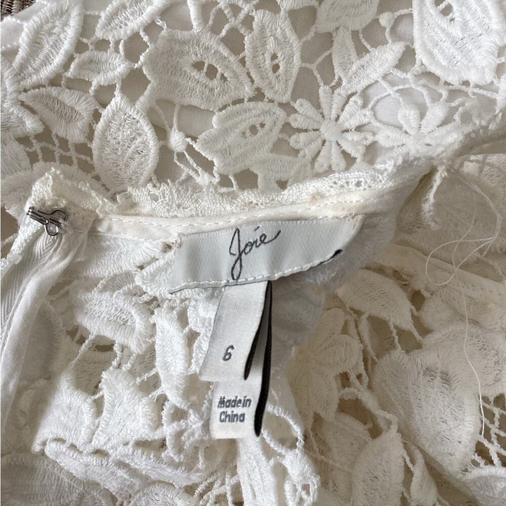 JOIE Celedonia Lace Illusion White Tiered Formal Dress Size 6 | Altered - Picture 11 of 11